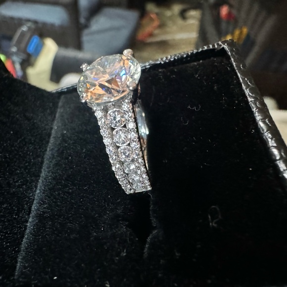 Channel Set 3.50 Ct Round Cut Real Treated Diamond 925 Silver Engagement Ring - Picture 5 of 5